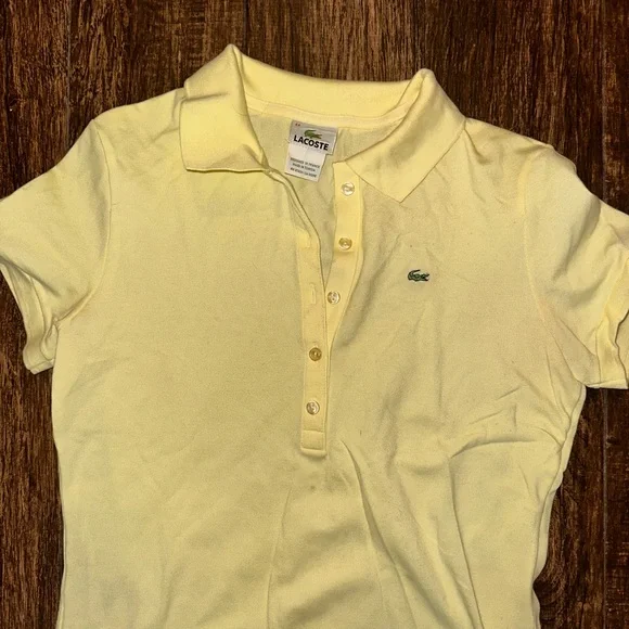 Lacoste Yellow Polo Shirt Size 44 Crocodile Logo Classic Polo - Picture 2 of 6
